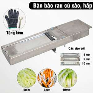 Bàn inox bào rau củ xào, luộc, hấp cho quán cơm, nhà hàng, bếp ăn công nghiệp